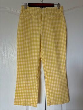 Jules & Leopold Yellow and White Gingham Cropped Pants